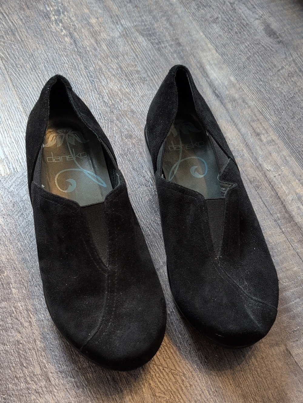 Dansko Black Suede Slip On Clogs Women's Size 7.5-8